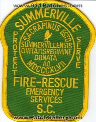 Summerville Fire Rescue Emergency Services (South Carolina)
Thanks to Brian Wall for this scan.
Keywords: s.c.