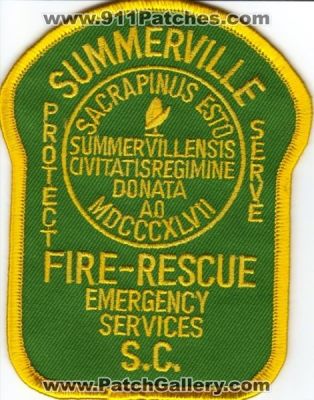 Summerville Fire Rescue Emergency Services (South Carolina)
Thanks to Brian Wall for this scan.
Keywords: s.c.