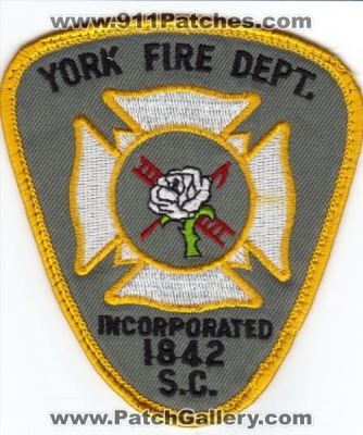 York Fire Department (South Carolina)
Thanks to Brian Wall for this scan.
Keywords: dept. s.c.