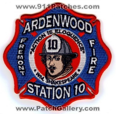 Fremont Fire Station 10 (California)
Thanks to PaulsFirePatches.com for this scan.
Keywords: ardenwood