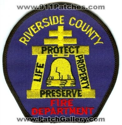 Riverside County Fire Department Patch (California)
[b]Scan From: Our Collection[/b]
