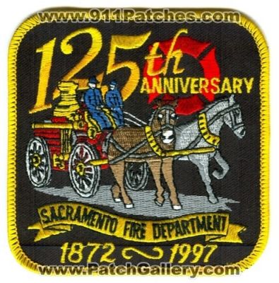 Sacramento Fire Department 125th Anniversary (California)
Scan By: PatchGallery.com
Keywords: dept. 1872 1997