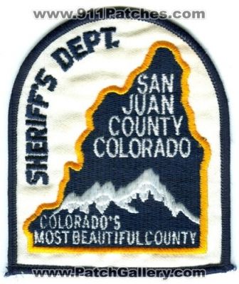 San Juan County Sheriff's Department (Colorado)
Scan By: PatchGallery.com
Keywords: sheriffs dept.