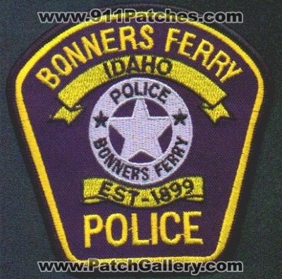 Bonners Ferry Police
Thanks to EmblemAndPatchSales.com for this scan.
Keywords: idaho