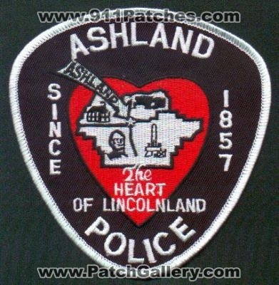 Ashland Police
Thanks to EmblemAndPatchSales.com for this scan.
Keywords: illinois