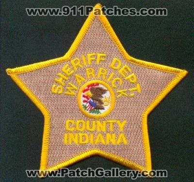 Warrick County Sheriff Dept
Thanks to EmblemAndPatchSales.com for this scan.
Keywords: indiana department