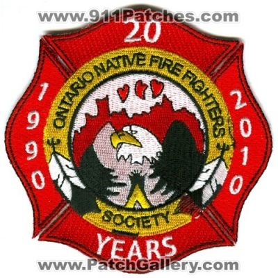 Ontario Native Fire Fighters Society 20 Years (Canada ON)
Scan By: PatchGallery.com
Keywords: firefighters