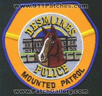 Des Moines Police Mounted Patrol
Thanks to EmblemAndPatchSales.com for this scan.
Keywords: iowa
