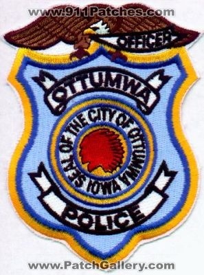 Ottumwa Police Officer
Thanks to EmblemAndPatchSales.com for this scan.
Keywords: iowa city of