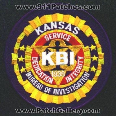 Kansas Bureau of Investigation
Thanks to EmblemAndPatchSales.com for this scan.
Keywords: police kbi