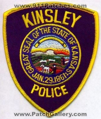 Kinsley Police
Thanks to EmblemAndPatchSales.com for this scan.
Keywords: kansas
