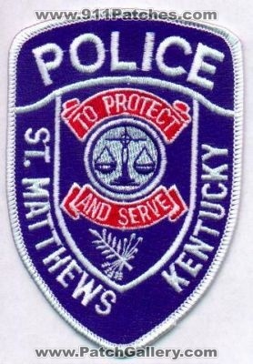 St Matthews Police
Thanks to EmblemAndPatchSales.com for this scan.
Keywords: kentucky saint