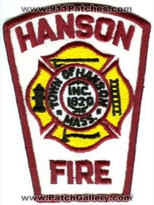 Hanson Fire (Massachusetts)
Scan By: PatchGallery.com
Keywords: town of mass.