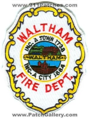Waltham Fire Department Patch (Massachusetts)
Scan By: PatchGallery.com
Keywords: dept. inc. a town 1738 city 1884