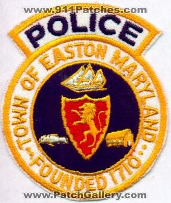 Easton Police
Thanks to EmblemAndPatchSales.com for this scan.
Keywords: maryland town of