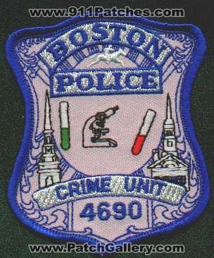 Boston Police Crime Unit
Thanks to EmblemAndPatchSales.com for this scan.
Keywords: massachusetts 4690