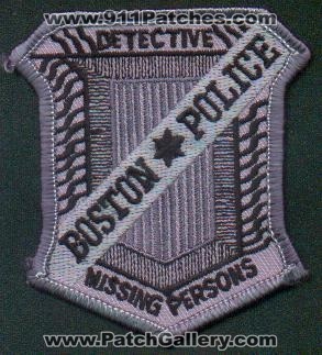 Boston Police Missing Persons Detective
Thanks to EmblemAndPatchSales.com for this scan.
Keywords: massachusetts