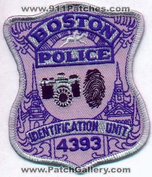 Boston Police Identification Unit
Thanks to EmblemAndPatchSales.com for this scan.
Keywords: massachusetts 4393