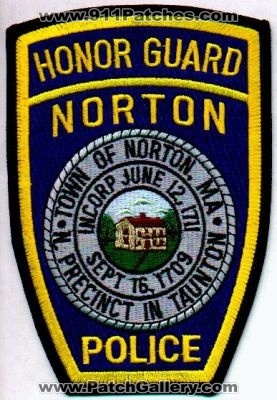 Norton Police Honor Guard
Thanks to EmblemAndPatchSales.com for this scan.
Keywords: massachusetts town of