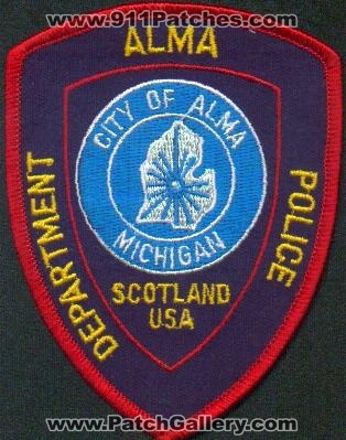 Alma Police Department
Thanks to EmblemAndPatchSales.com for this scan.
Keywords: michigan city of