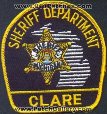 Clare County Sheriff Department
Thanks to EmblemAndPatchSales.com for this scan.
Keywords: michigan