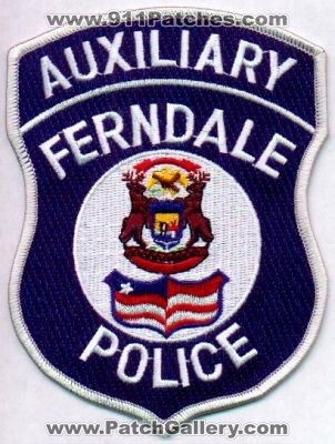 Ferndale Police Auxiliary
Thanks to EmblemAndPatchSales.com for this scan.
Keywords: michigan