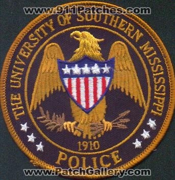 University of Southern Mississippi Police
Thanks to EmblemAndPatchSales.com for this scan.
Keywords: the