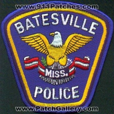 Batesville Police
Thanks to EmblemAndPatchSales.com for this scan.
Keywords: mississippi