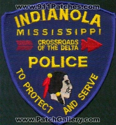 Indianola Police
Thanks to EmblemAndPatchSales.com for this scan.
Keywords: mississippi