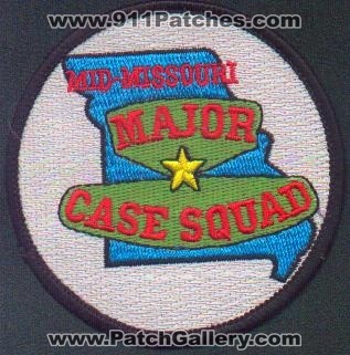 Mid Missouri Major Case Squad
Thanks to EmblemAndPatchSales.com for this scan.
Keywords: missouri police