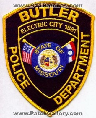 Butler Police Department
Thanks to EmblemAndPatchSales.com for this scan.
Keywords: missouri