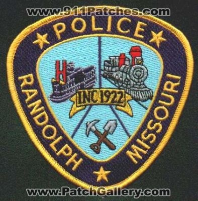 Randolph Police
Thanks to EmblemAndPatchSales.com for this scan.
Keywords: missouri