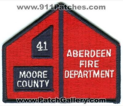 Aberdeen Fire Department Patch (North Carolina)
Scan By: PatchGallery.com
Keywords: dept. 41 moore county co.