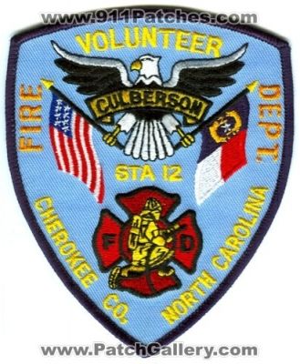 Culberson Volunteer Fire Department Station 12 (North Carolina)
Scan By: PatchGallery.com
Keywords: dept. fd cherokee co. county