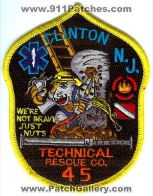 Clinton Fire Department Technical Rescue Company 45 Patch (New Jersey)
Scan By: PatchGallery.com
Keywords: dept. co. n.j. station were not brave just nuts
