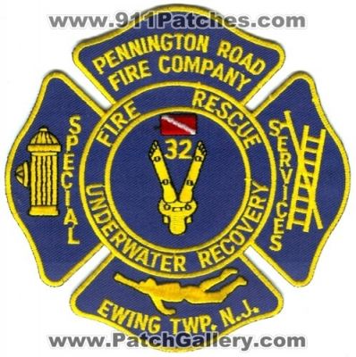 Pennington Road Fire Company Special Services Patch (New Jersey)
Scan By: PatchGallery.com
Keywords: ewing twp. township n.j. fire rescue underwater recovery 32 station department dept.
