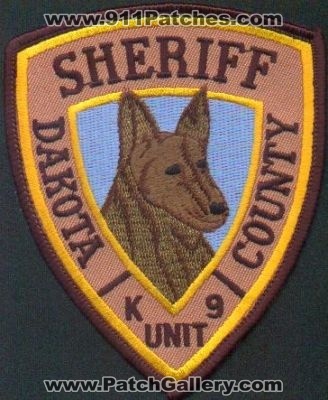 Dakota County Sheriff K-9 Unit
Thanks to EmblemAndPatchSales.com for this scan.
Keywords: nebraska k9