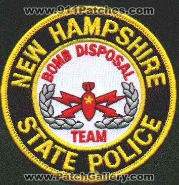 New Hampshire State Police Bomb Disposal Team
Thanks to EmblemAndPatchSales.com for this scan.
