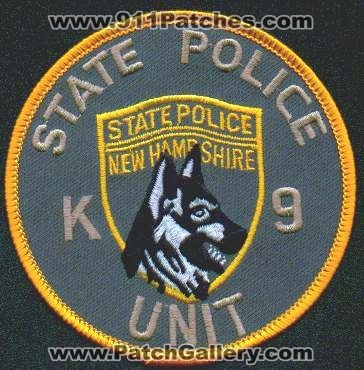 New Hampshire State Police K-9 Unit
Thanks to EmblemAndPatchSales.com for this scan.
Keywords: k9