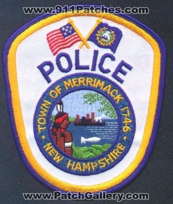 Merrimack Police
Thanks to EmblemAndPatchSales.com for this scan.
Keywords: new hampshire town of