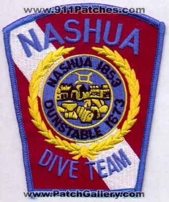Nashua Police Dive Team
Thanks to EmblemAndPatchSales.com for this scan.
Keywords: new hampshire