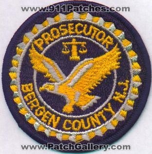 Bergen County Prosecutor
Thanks to EmblemAndPatchSales.com for this scan.
Keywords: new jersey