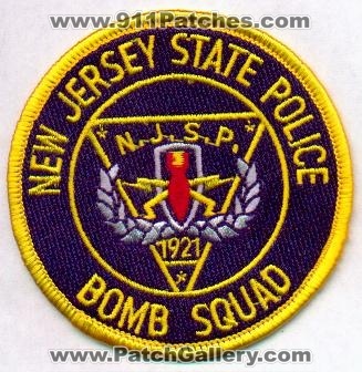 New Jersey State Police Bomb Squad
Thanks to EmblemAndPatchSales.com for this scan.

