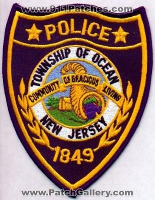 Ocean Police
Thanks to EmblemAndPatchSales.com for this scan.
Keywords: new jersey township of