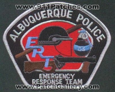 Albuquerque Police Emergency Response Team
Thanks to EmblemAndPatchSales.com for this scan.
Keywords: new mexico ert