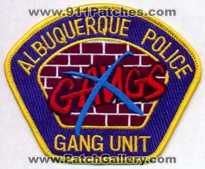 Albuquerque Police Gang Unit
Thanks to EmblemAndPatchSales.com for this scan.
Keywords: new mexico