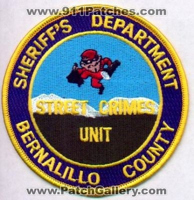 Bernalillo County Sheriff's Department Street Crimes Unit
Thanks to EmblemAndPatchSales.com for this scan.
Keywords: new mexico sheriffs