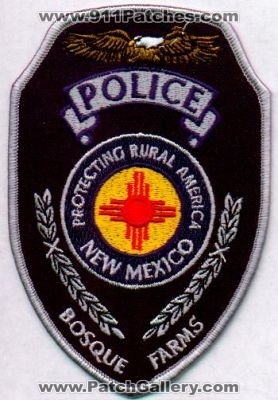 Bosque Farms Police
Thanks to EmblemAndPatchSales.com for this scan.
Keywords: new mexico