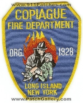 Copiague Fire Department
Thanks to PaulsFirePatches.com for this scan.
Keywords: new york long island