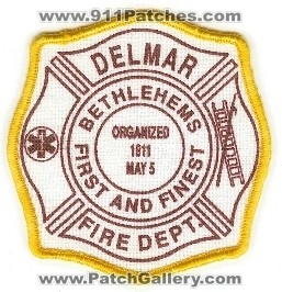 Delmar Fire Dept
Thanks to PaulsFirePatches.com for this scan.
Keywords: new york department